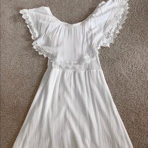 White dress off the shoulders